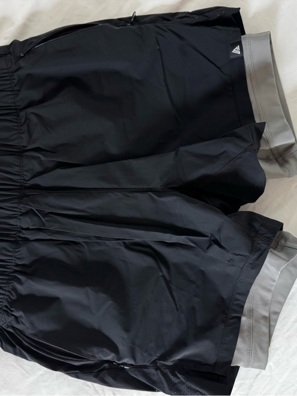Black Athletic Shorts with Gray Trim
